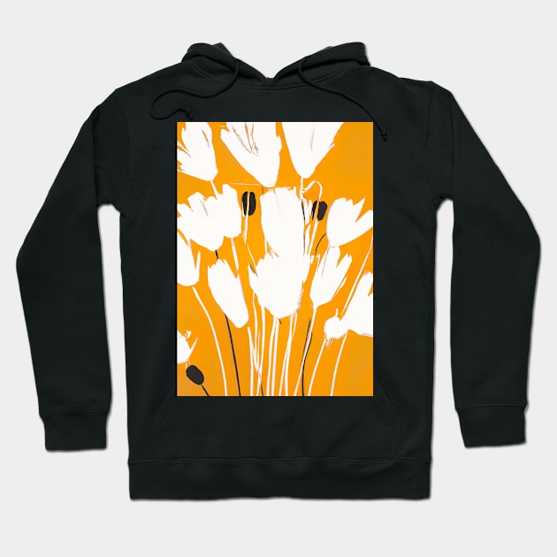White Flowers Hoodie by maxcode